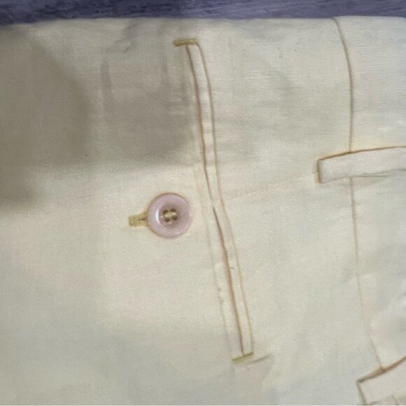 Brioni Cannes Yellow‎ Linen Pants | 100% Linen | Made in Italy | Size 36 - Picture 11 of 13